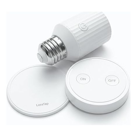 Douille Ampoule Sans Fil avec Télécommande Adaptateur E26/E27 pour Plafonniers Placards et Lampes à Chaînette Support Enfichable Interrupteur de Lampe Sans Fil 60W Max (1/5)