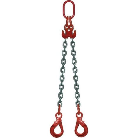 Cadena de cuerda de 2 tramos de 2,50 m - 2,8 t con ganchos, acortadores, etc.