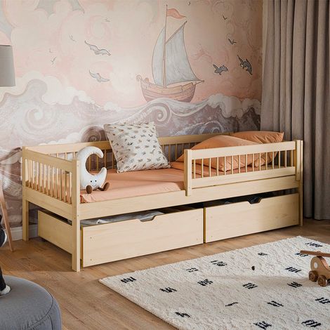 Letto 90x190 rete a doghe e cassetti inclusi Edouard Legno (1/3)