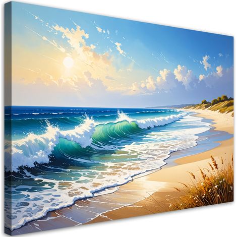 Wandbild Strand Meer Wellen Landschaft 100x70 cm
