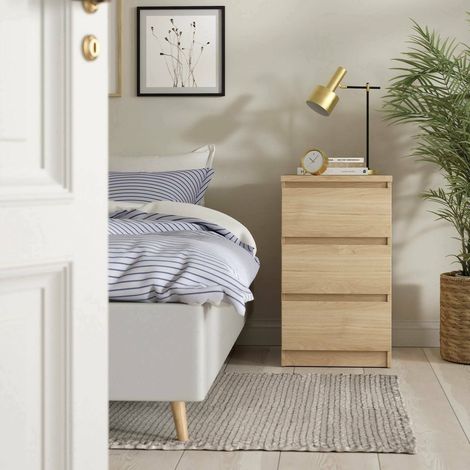 Dmora - Cajonera Ameline, Cómoda multiusos, Cómoda de dormitorio, Gabinete con cajones, 50x40 h70 cm, Roble claro (1/5)