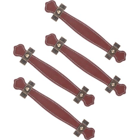 Poignées en cuir PU marron pour armoires et tiroirs, lot de 4 (1/5)