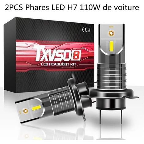 Auto Ampoule Lampe H7 Phare LED CREE 5050 CSP 30000LM 6000K - 2 pcs (1/4)