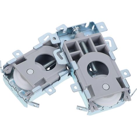 Lot de 2 roulettes pour porte coulissante - Accessoires de quincaillerie en acier inoxydable pour porte de placard et rail inférieur coulissant (1/4)