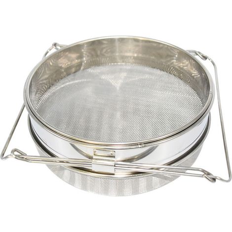 SABIR Outils d'apiculture en acier inoxydable Double filtre à miel Longueur télescopique réglable Filtre fin (1/5)