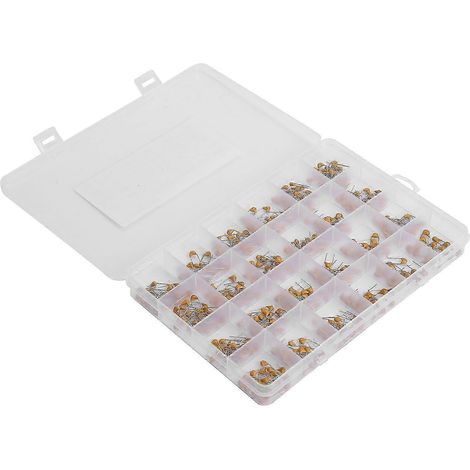 Set mit 480 monolithischen Keramikkondensatoren von 10pF bis 10µF, 24 Werte, 50V, stabil und korrosionsbeständig, Sortiment für Elektronik-Bastelprojekte. (1/4)