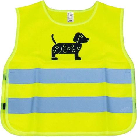 Chaleco reflectante amarillo de advertencia para niños, para perros amio-03937 (1/5)