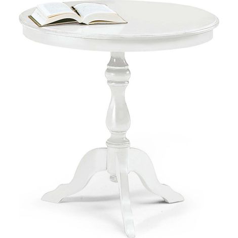 Tavolino da salotto in legno tondo Bianco opaco Colori mobili tempesta: Bianco opaco