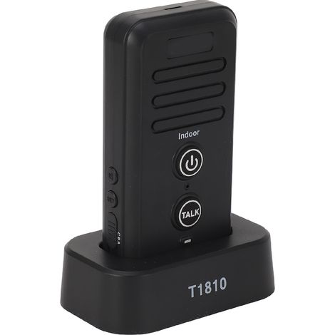 Interphone vocal sans fil pour sonnette intérieure, système de contrôle d'accès et de sécurité pour la maison, noir, portée de 1500 m (1/5)