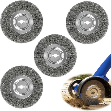 Lot de 4 brosses de rechange en acier pour nettoyeur de joints sans fil, brosse à joints pour enlever la mousse, les mauvaises herbes et la saleté, brosse métallique robuste pour jardin, terrasse (1/5)