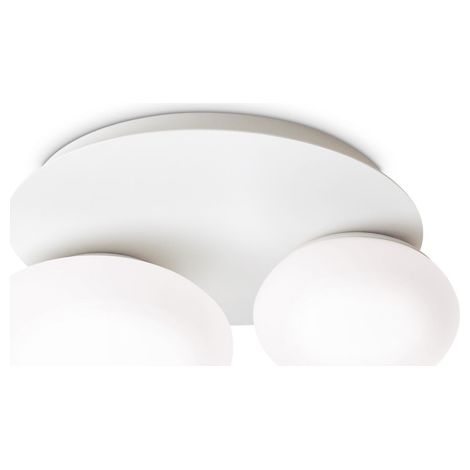 Plafoniera Contemporanea Ninfea Metallo Bianco 2 Luci Gx53 9W 3000K Luce Calda (1/2)