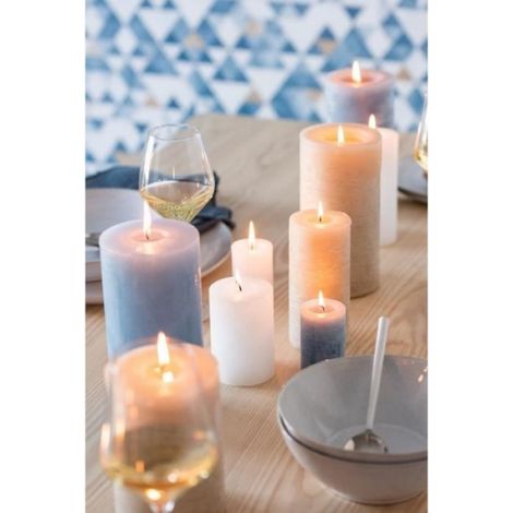 Bougie - - Cylindrique - Aqua - Taille S - Parafine - 18 heures (1/4)
