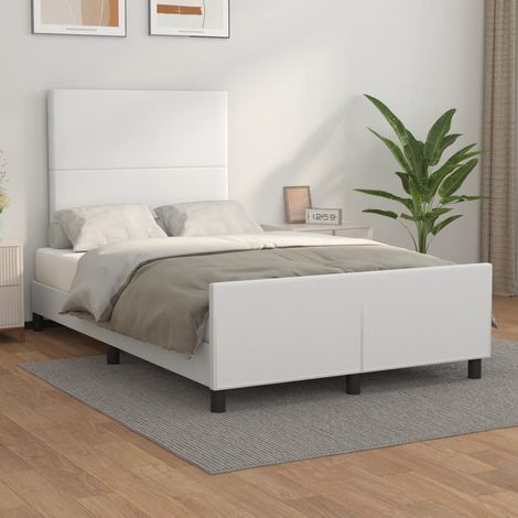 Cadre de lit sans matelas-Structure de lit blanc 120x190 cm similicuir 623154 (1/5)