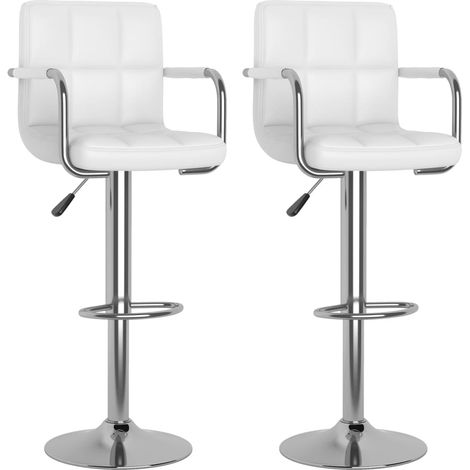 Maison Exclusive - Barhocker 2 Stk. Weiß Kunstleder
