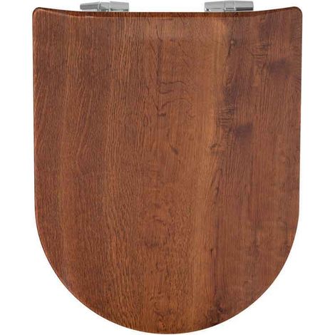 Abattant wood slim avec descente assistée esprit chêne rustique" Marron Foncé 47x36.5 cm (1/3)