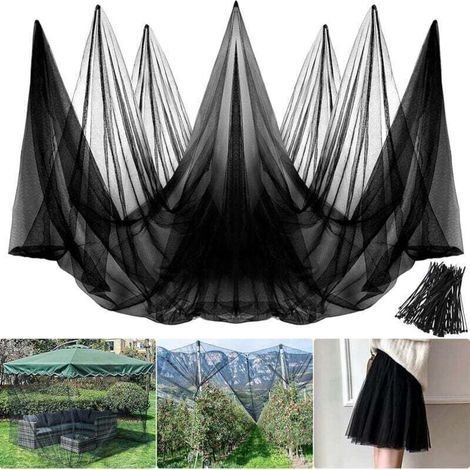 Tissu moustiquaire, Filet Anti Insecte,Toile Moustiquaire -Filet Anti Moustique de Contre Insectes et Oiseaux pour Balcons Parasol Jardins Tonnelle Piscine et Fenêtres(3 m x 10 m, Noir) (1/4)