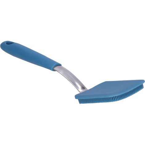 1 Brosse vaisselle,Silicone et acier inoxydable,Manche ergonomique,Tête souple,Cuisine et nettoyage(Troisième trimestre : Nouveaux produits en septembre) (1/5)