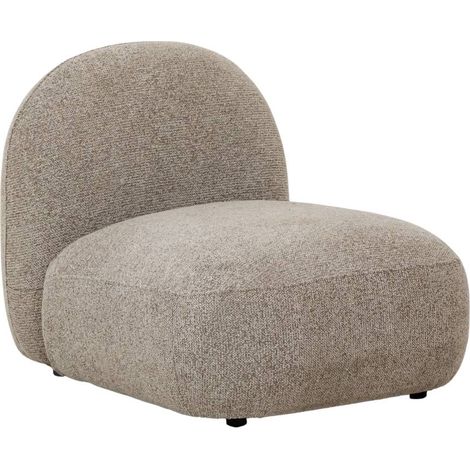 Made In Meubles – Module central canapé en tissu bouclette gris – Design arrondi sans accoudoirs – Assise moelleuse – Dimensions 68 x 68 x 75 cm (1/5)