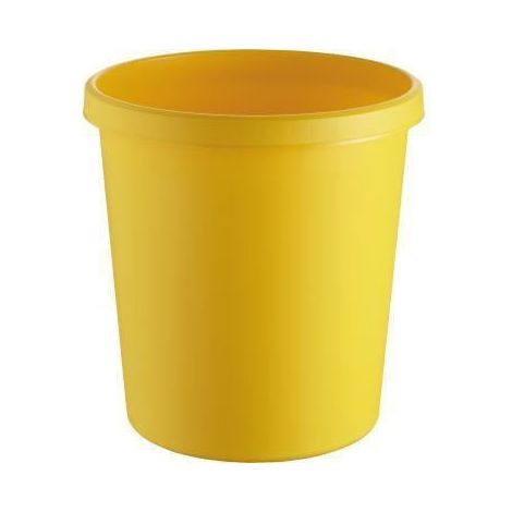 helit Papierkorb H6105818 18l rund Kunststoff gelb