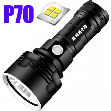 p70 lampe torche, haute puissance LED lampe de poche étanche ultra lumineuse, Lampe de poche XLM-P70 50W (1/4)