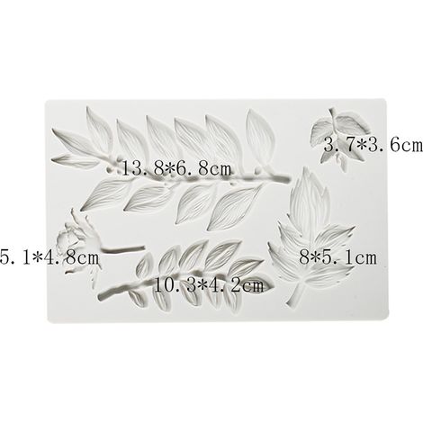 Silikonform in Blattform, Fondant-Kuchendekorationswerkzeug, Backzubehör (1/3)
