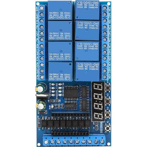 Carte Relais 8 Canaux Pro Mini PLC pour Arduino avec Timer et Commutateur - 12V DC (1/5)