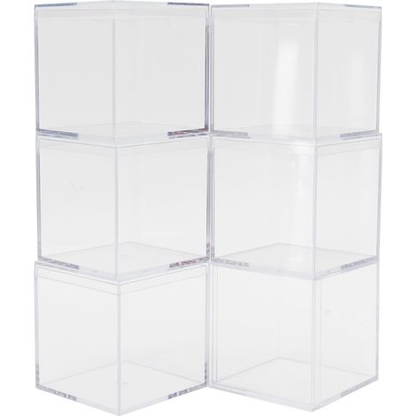6 Boîtes en Plastique Transparent avec Couvercles Séparés pour Bonbons, Rangement et Cadeaux de Fête (1/5)