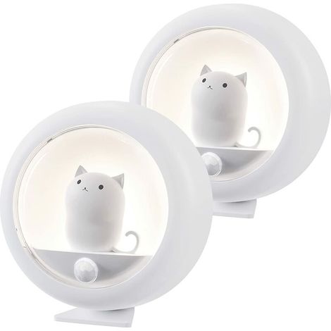 Nazalus-Hot Sale-Wiederaufladbares Induktions-LED-Nachtlicht, 2-teiliges Set, automatisches Baby-Nachtlicht, niedliche Form für Kinderzimmer, Wohnzimmer