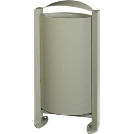 Corbeille sur pied Arkea - 60l sans cendrier - gris ciment - RAL 7033 (1/3)