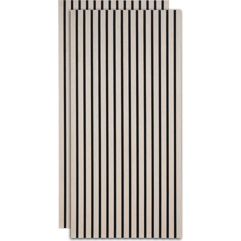 SWANEW Pannello acustico Rivestimento murale in MDF Pannello murale acustico naturale Pannelli murali moderni 2x 120x60x2,1 cm Legno di quercia