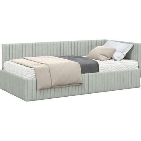 Struttura Letto Angolare con Materasso 2 pcs Grigio chiaro vidaXL (1/5)