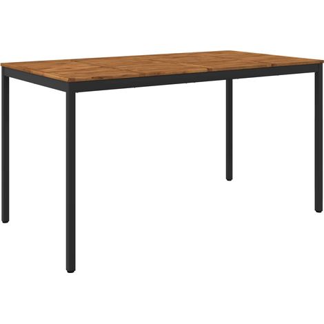 vidaXL Mesa de Bar para Jardín Natural y negro 196 x 100,5 x 105 cm (1/2)