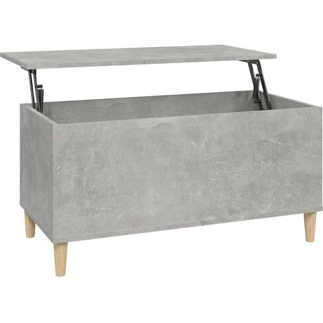 Tavolino con piano sollevabile, design moderno e contemporaneo, 90 x 44,5 x 45 cm, legno ingegnerizzato grigio DEC039354