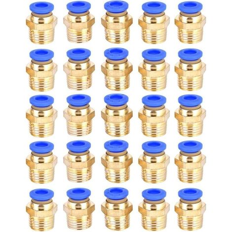 Lot de 25 raccords rapides G1/4 pc6-02 pour tuyau et outils pneumatiques (1/4)