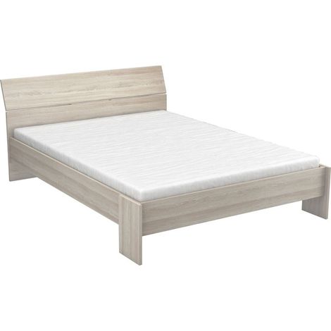 M&S – Lit Prya 140 x 190/200 cm – Chêne Shannon clair – Lit adulte extensible – Matelas 140 x 190 cm ou 140 x 200 cm (1/5)