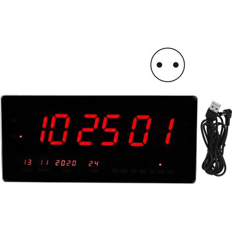 Horloge murale numérique LED, Simple et élégant, USB, calendrier de bureau, affichage de la semaine et du mois, DC5V 110 (1/5)