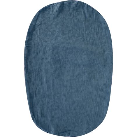 Housse de transat pour nouveau-né respirante, portable et idéale pour les voyages. Housse amovible et déhoussable. Bleu denim. (1/5)