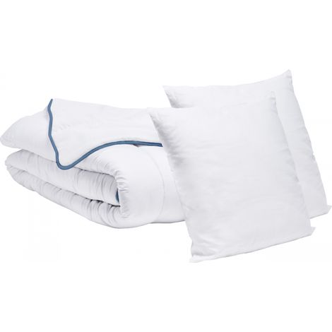 Pack 2 personnes Couette tempérée 240x260cm + 2 Oreillers 60x60cm