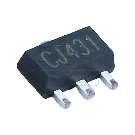 Spannungsreglerschaltung Changdian/Changjing CJ431 im SOT-89-3 Gehäuse bei 0,5 %, SMD-Transistorchip, elektronisches Bauteil, 5 Stück geliefert.