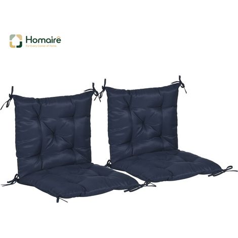 HOMAIRE 2ème set de coussins de siège 98x50cm, 8cm épais, bleu foncé avec liens de fixation (1/5)