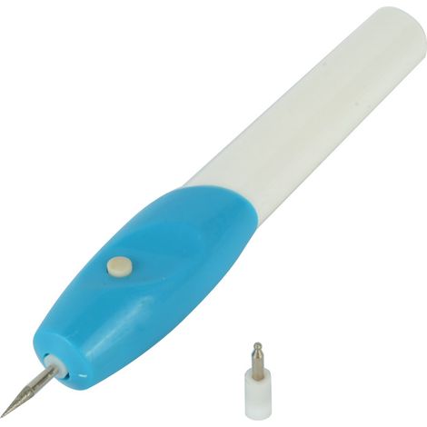 Stylo Graveur Électrique - Pour Verre Bois Plastique Métal - Fonctionne Sur Piles AA - 17,5 x 2,9 cm - 1 Pièce (1/5)