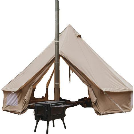 Réchaud de camping, acier au carbone, 405334,5 cm, hauteur de cheminée 1,34 m, capacité de charge 35-40 kg, adapté pour 5 personnes (1/5)