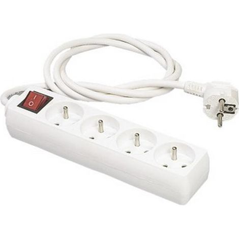 Multiprises: 4 Prises - Interrupteur - 3680w Max - 2 Pôles Avec Terre - Erard