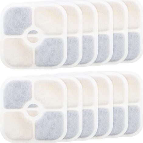 BUNTHAUS Filtres pour fontaine à eau pour animaux, lot de 12, compatibles avec la fontaine à eau pour chats Catit PIXI 43717, accessoires pour fontaine à eau pour animaux (1/5)