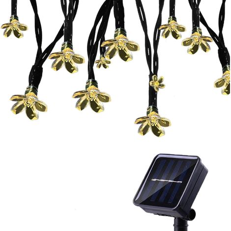 Guirlande Solaire Extérieure avec Fleur, 7M 50 LED Guirlande Lumineuse Solaire Etanche, 8 modes d'éclairage Lampe Décoratives pour Jardin Gazebo Patio Cour Clôture Extérieur (1/5)