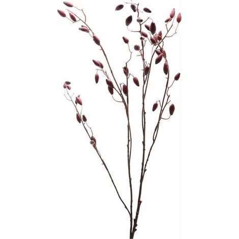 Burgundy Rosehip Stem Artificial Plant - Plastic - L17 x W17 x H108 cm - Red