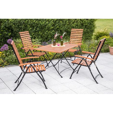 Schlossgarten Set 5tlg 4 Sessel Klapptisch 120x80cm