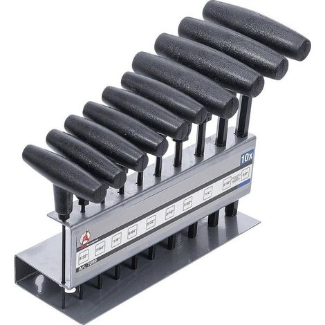 Jeu de 10 Tournevis à Poignée en T - Six Pans Intérieurs 3/32 à 3/8 - Précision et Confort d Utilisation - D-Work (1/5)