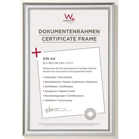 Cadre Photo Argent 21 x 29,7 cm (DIN A4) Cadre en Plastique Trendstyle KP130S (1/5)