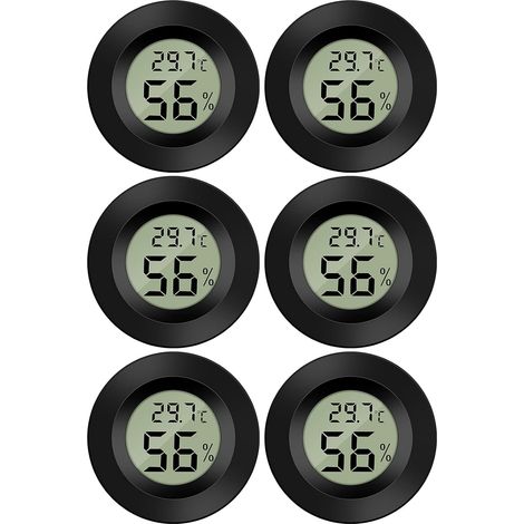 Mini LCD Digital Thermomètre Hygromètre Température Humidité 050℃ 10%99% RH Thermomètre pour Bureau Thermo Hygromètre Indicateur Portable (6 PCS ) (1/5)